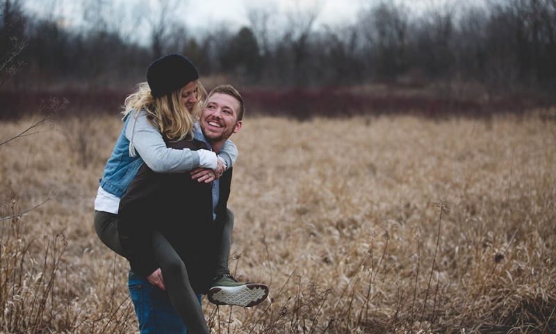 couple piggyback ride